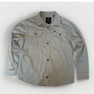 Buffalo David Bitton Corduroy Shirt Mens XL Gray Button Up Flap Pockets EUC